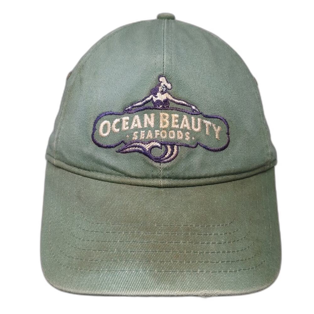 Ivory Baseball Cap Green One Size Ocean Beauty Seafoods Excursion Inlet AK Hat
